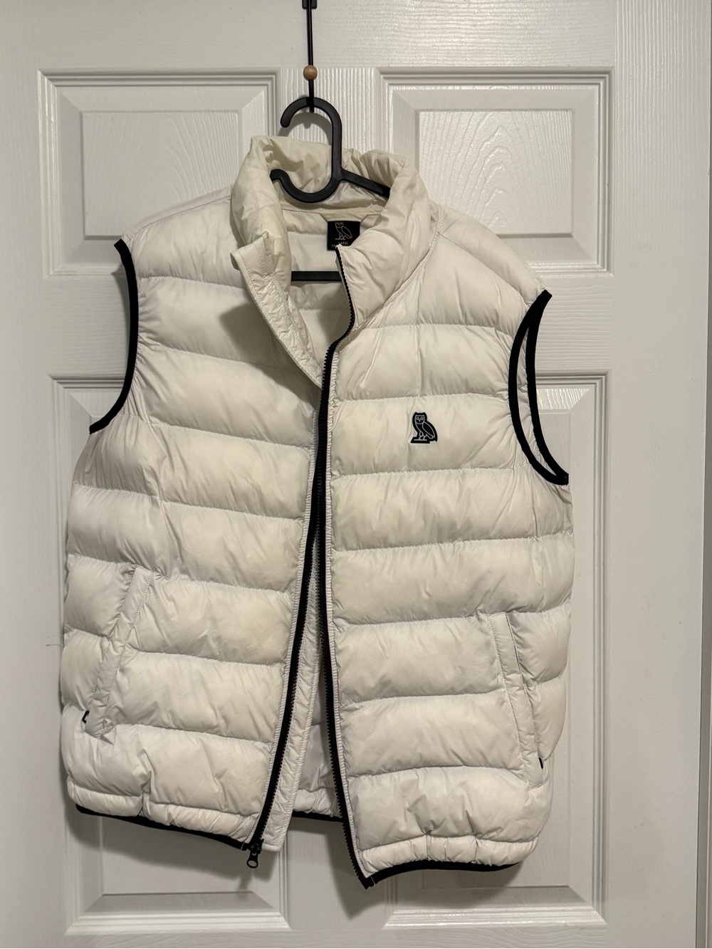 OVO White Puffer Vest with Contrast Trim
